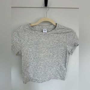 Gray TNA crop top t-shirt